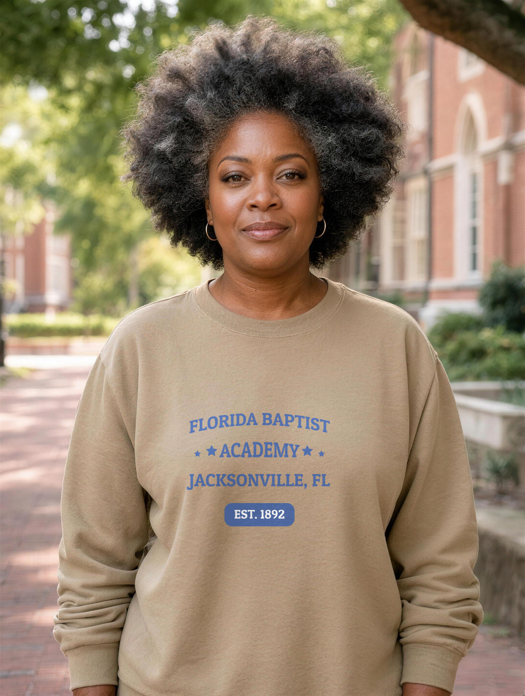 Premium Sweatshirt - Royal Blue Print — lifestyle