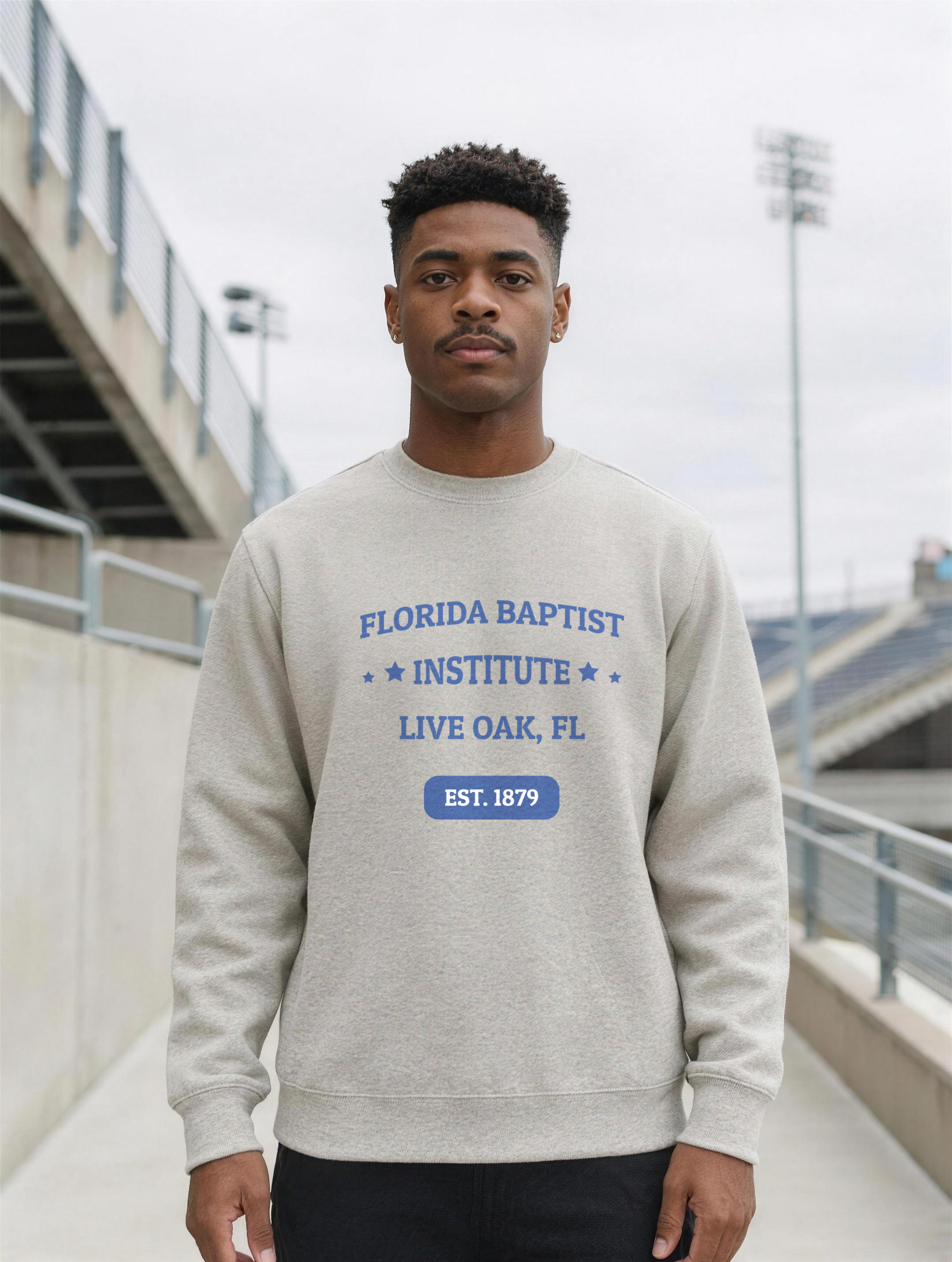 Premium Sweatshirt - Royal Blue Print — lifestyle