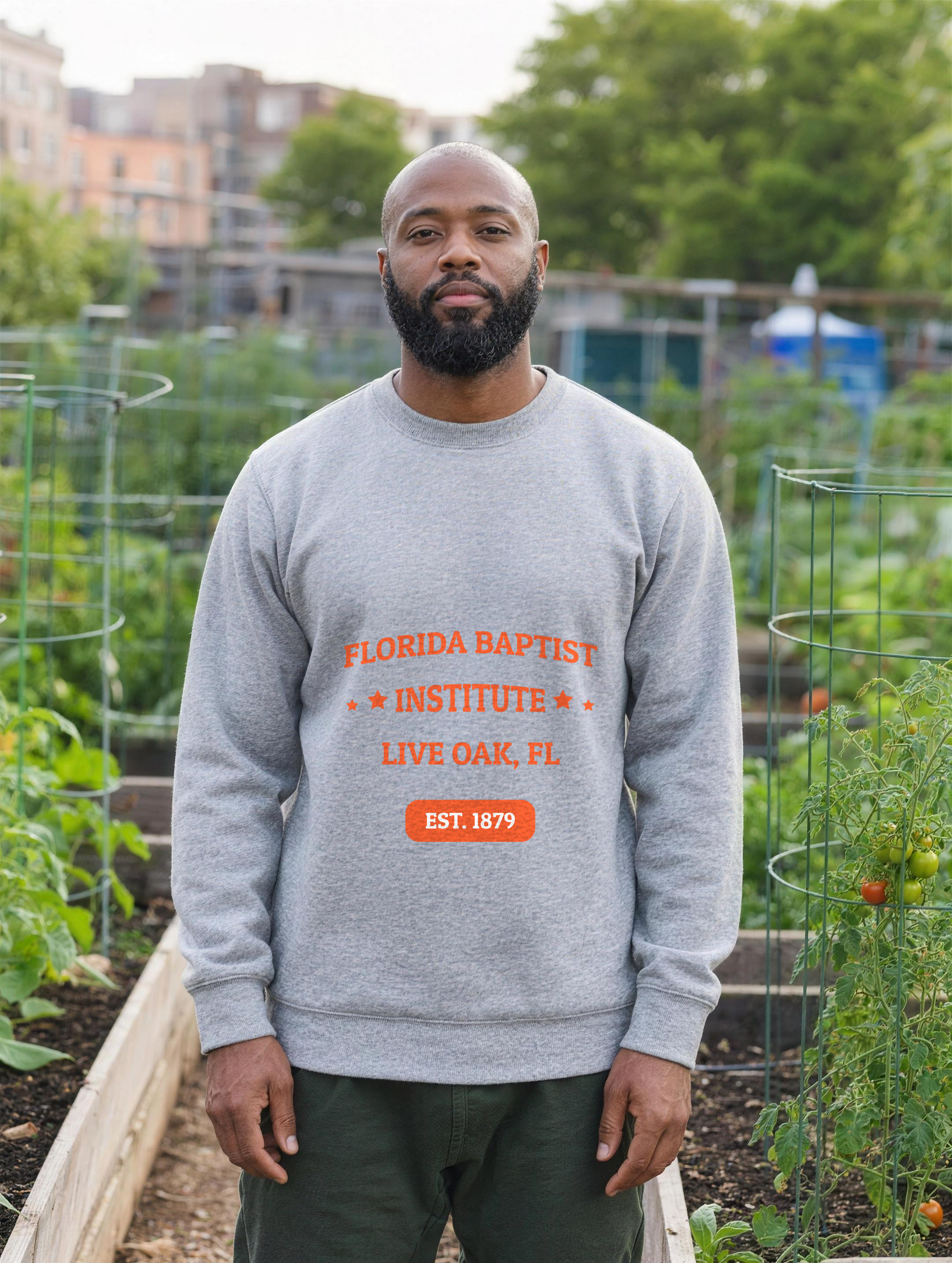 Premium Sweatshirt - Orange Print — lifestyle