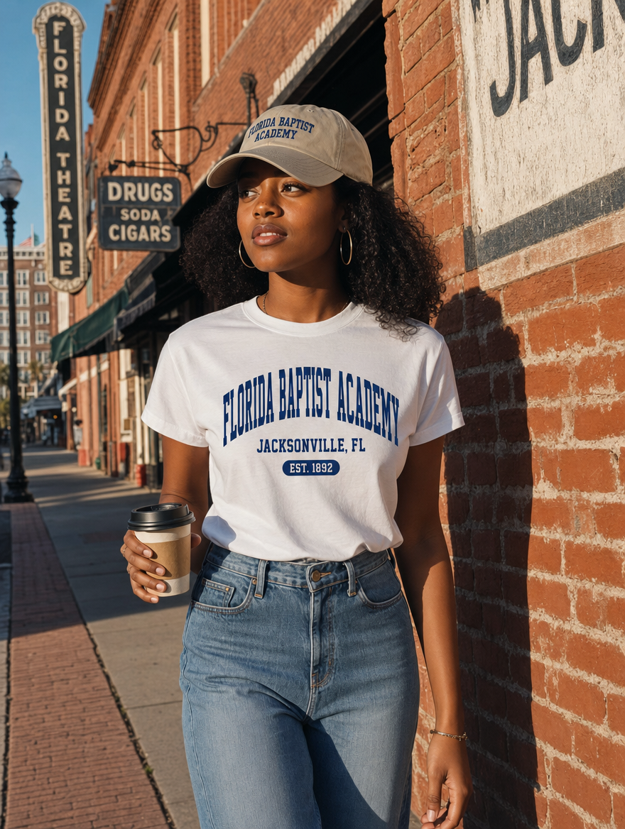 Heritage Collection lifestyle photo — Jacksonville chapter friends in heritage apparel