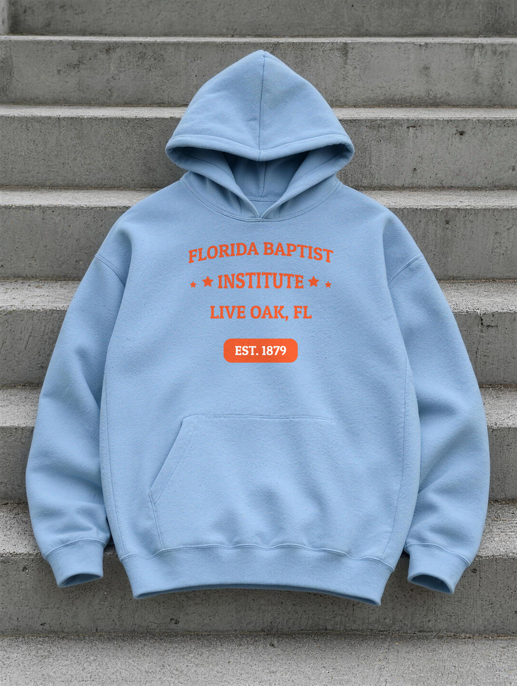 Unisex Hoodie - Orange Print — front view