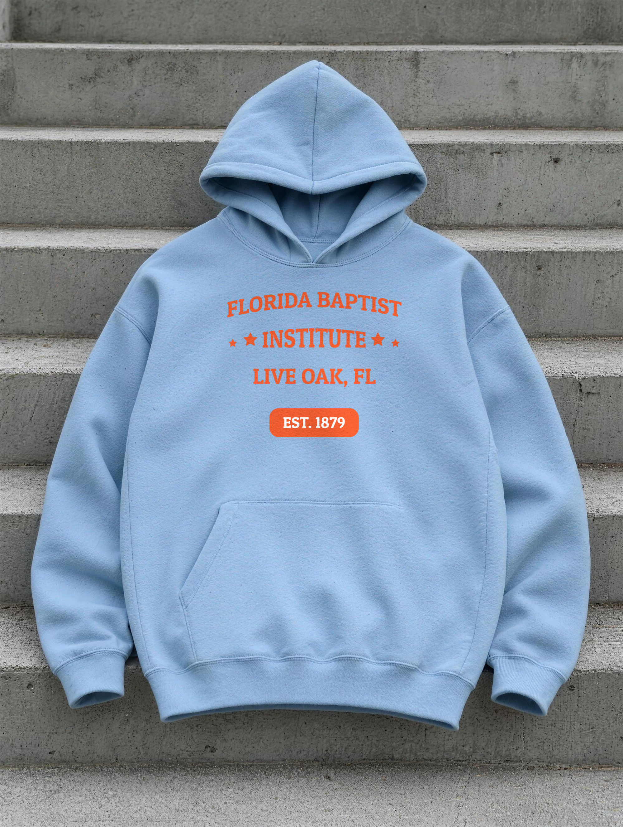 Unisex Hoodie - Orange Print — front view