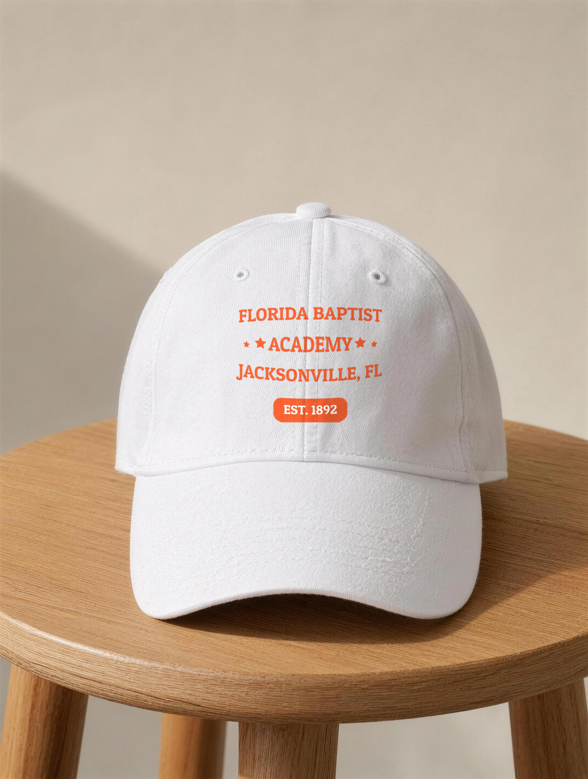 Dad Hat - Orange Embroidery — front view
