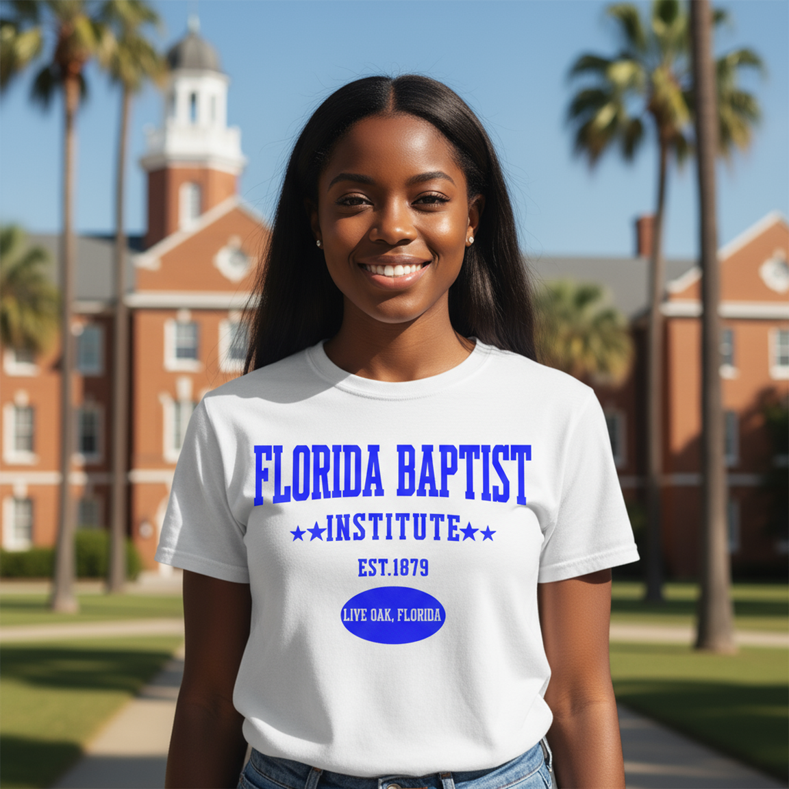 Florida Baptist Institute Heritage Unisex T-Shirt — Royal Blue Print — Est. 1879