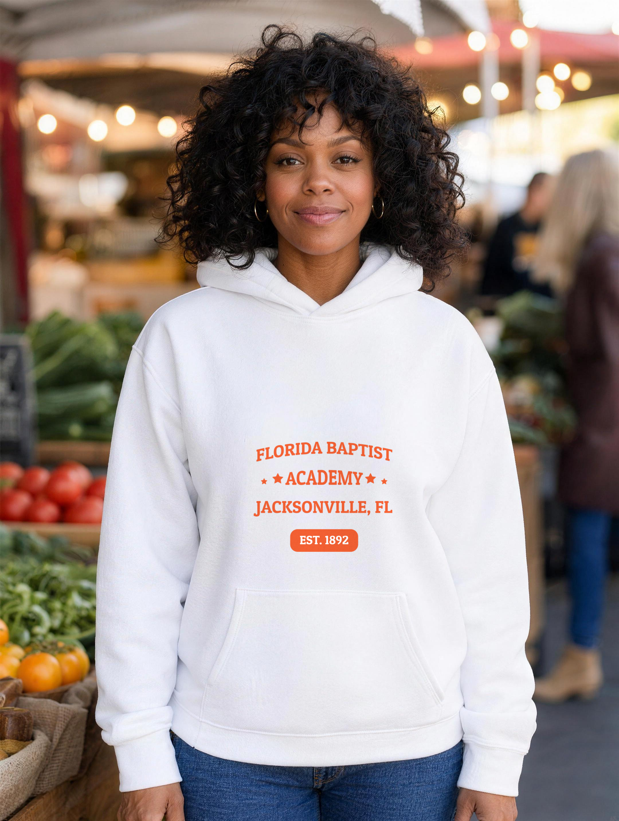 Unisex Hoodie - Orange Print — lifestyle
