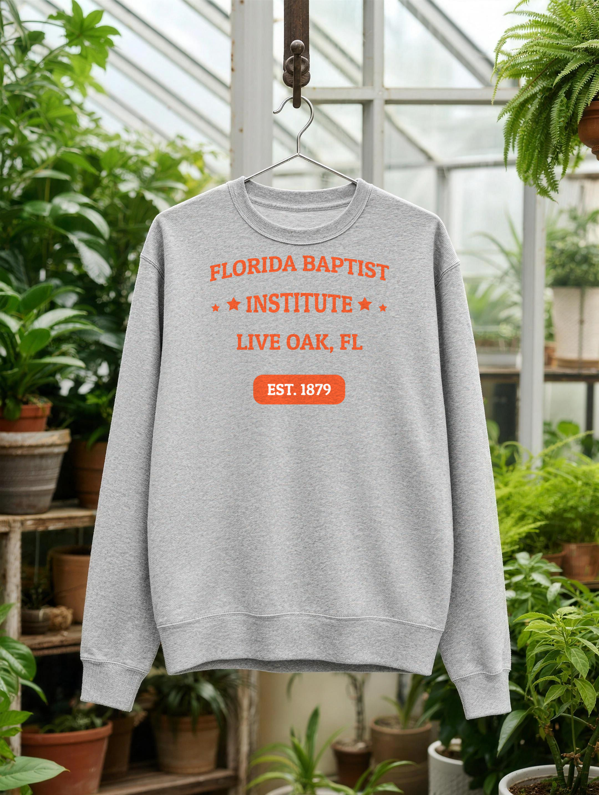 Premium Sweatshirt - Orange Print — front view