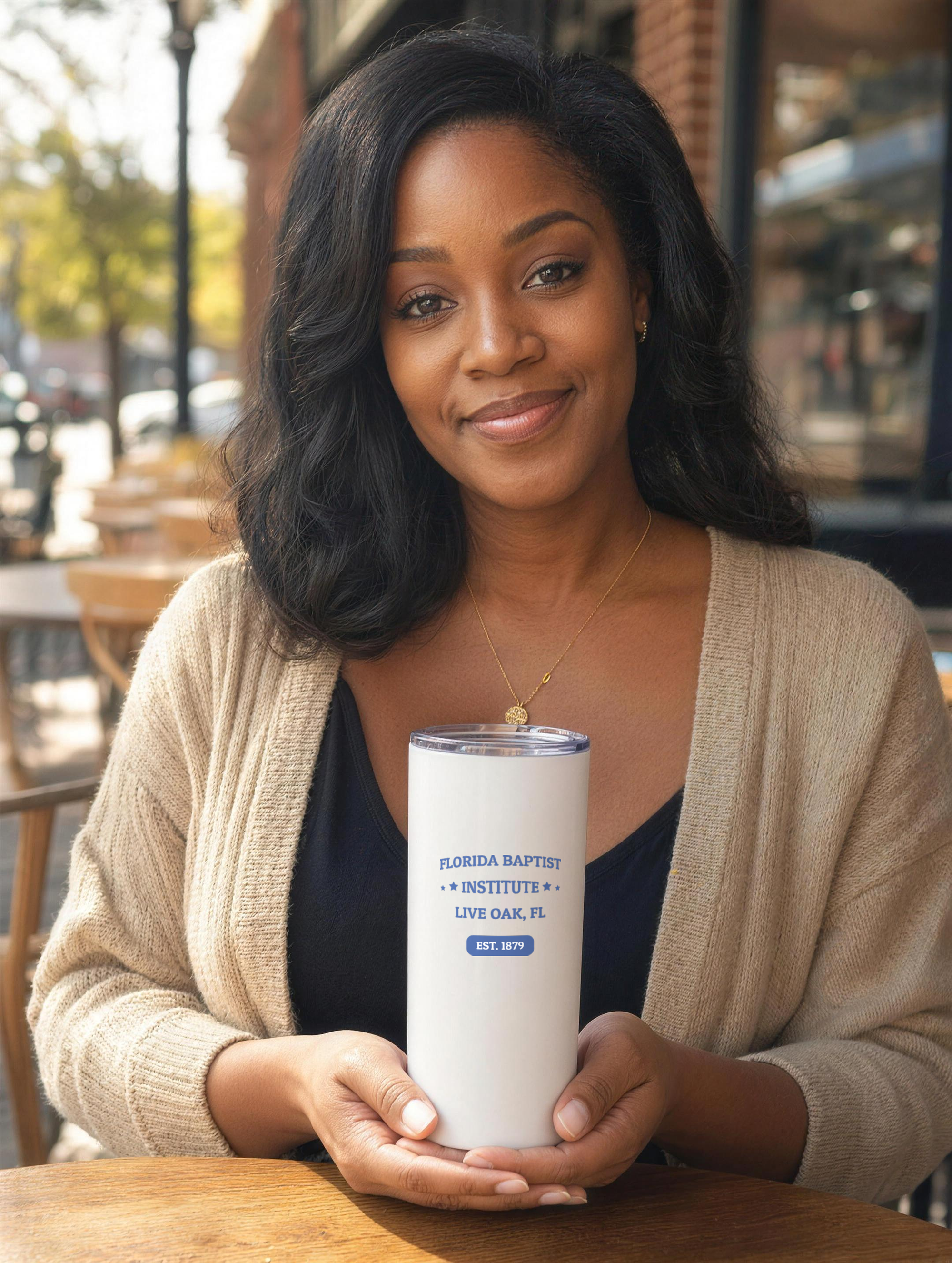 Tumbler - Royal Blue Print — lifestyle