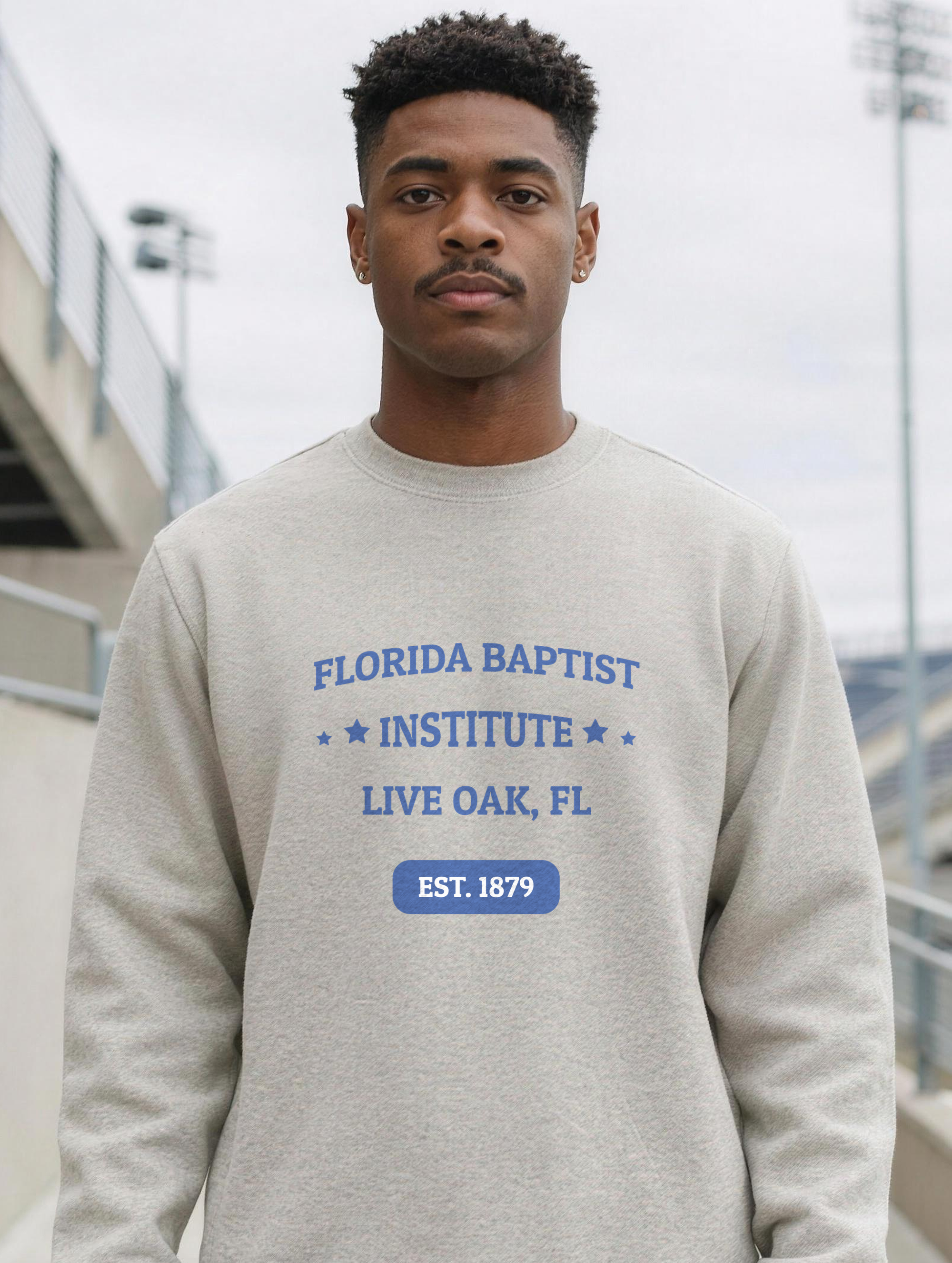 Premium Sweatshirt - Royal Blue Print — lifestyle