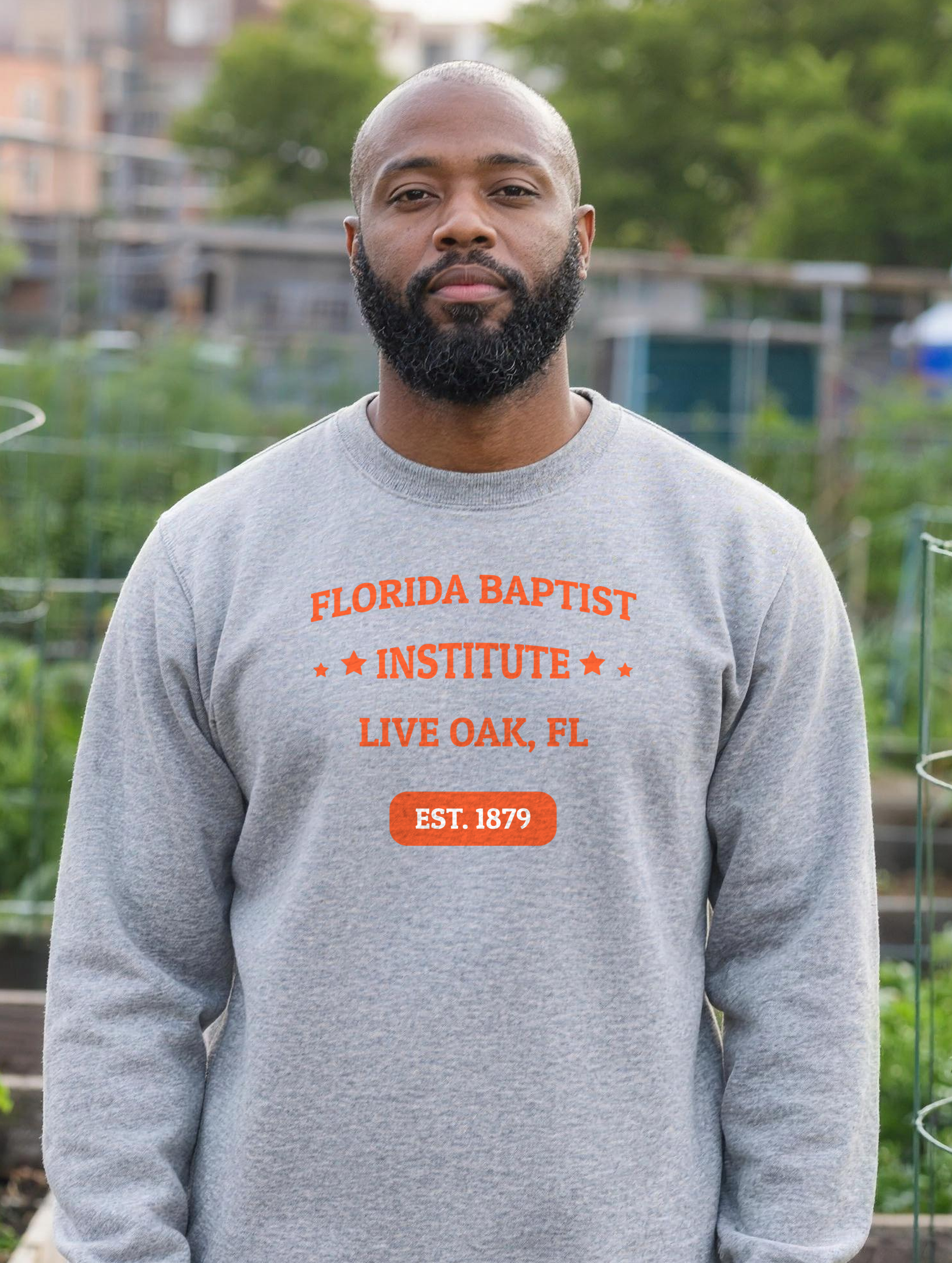 Premium Sweatshirt - Orange Print — lifestyle