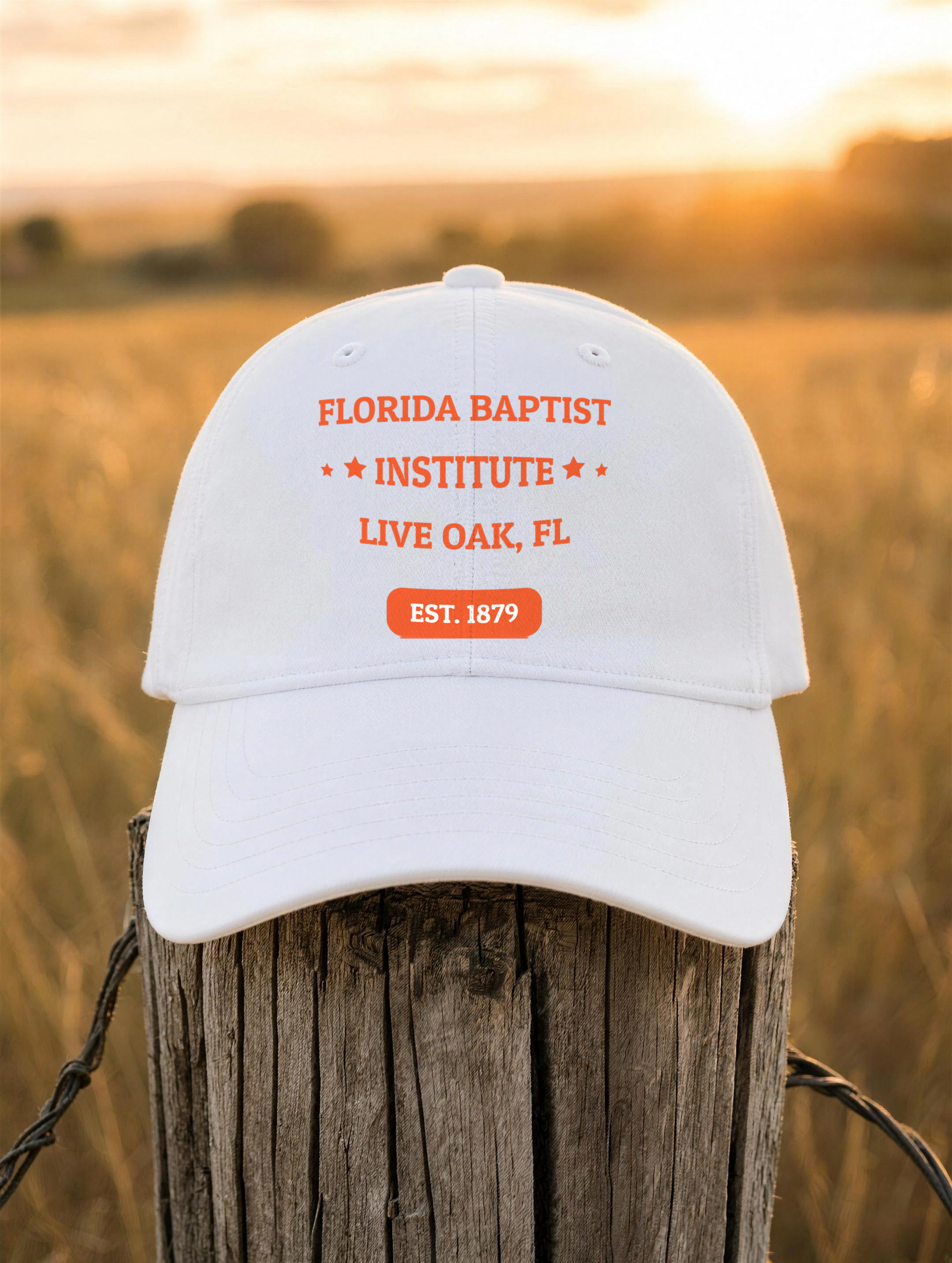 Dad Hat - Orange Embroidery — front view