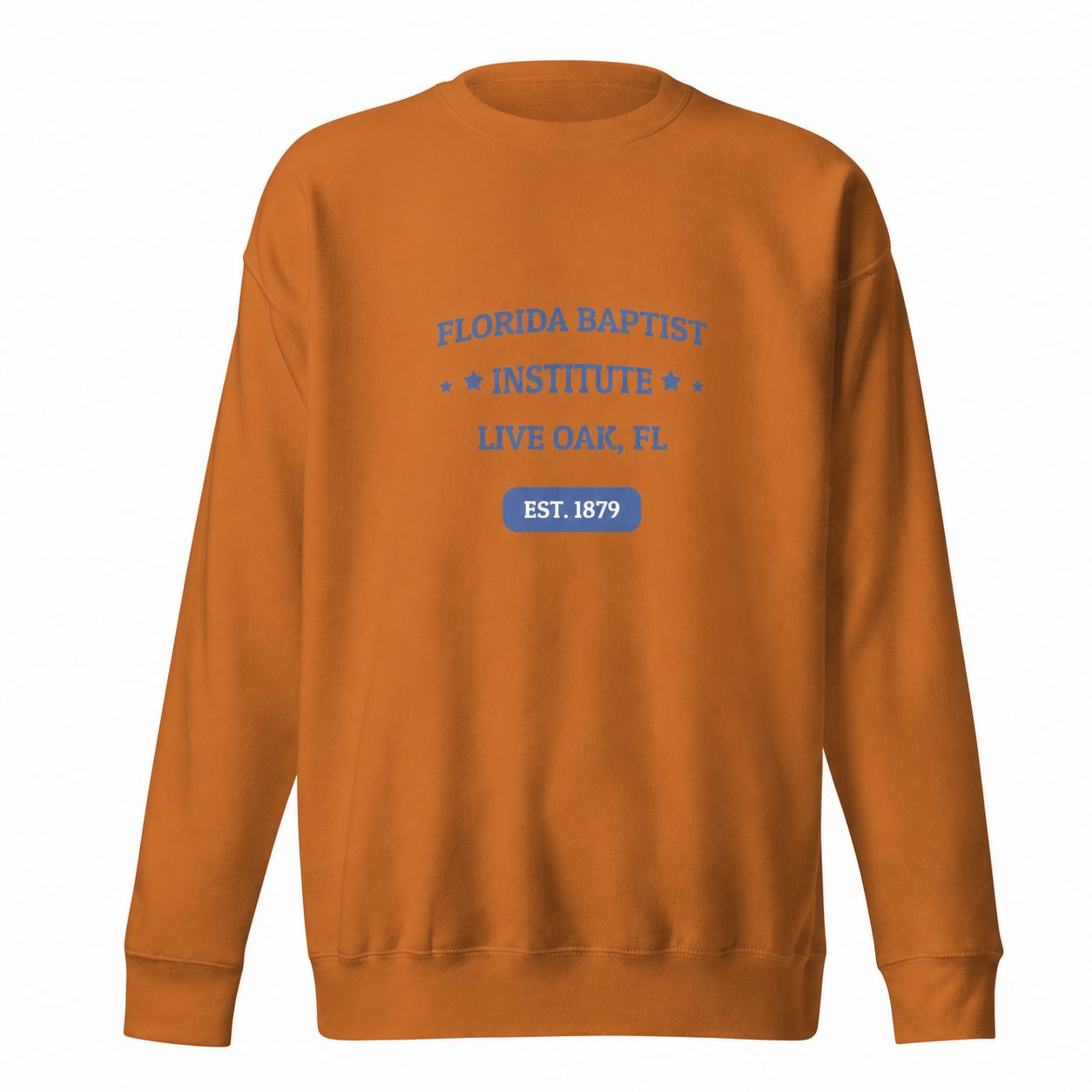 Florida Baptist Institute Heritage Premium Sweatshirt — Royal Blue Print — Est. 1879
