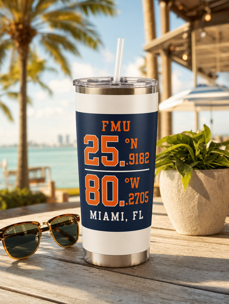 FMU Coordinates tumbler beachside table