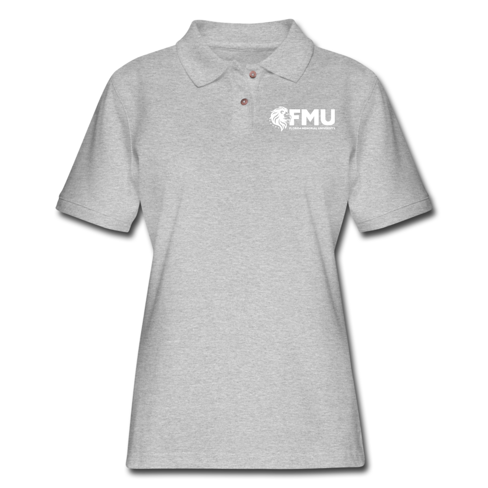 FMU Women's Pique Polo Shirt - heather gray